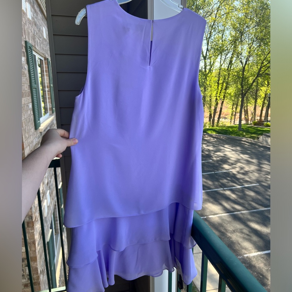 Lauren Ralph Lauren Lavender Tiered Sleeveless Mini Dress - Picture 3 of 10